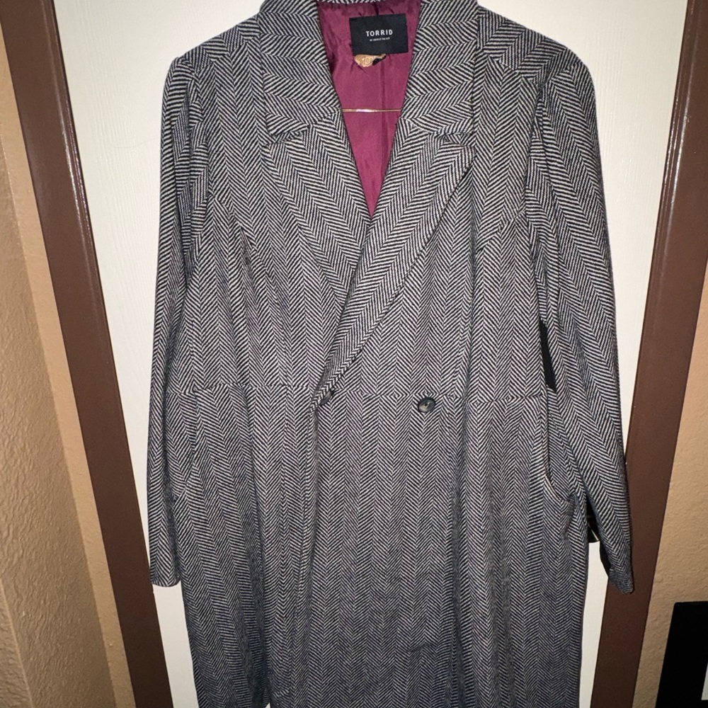 Torrid Gray Herringbone Coat